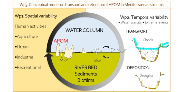 Transport and retention of anthropogenic particulate organic matter (APOM) in Mediterranean streams under global change (APOM-Cycling)